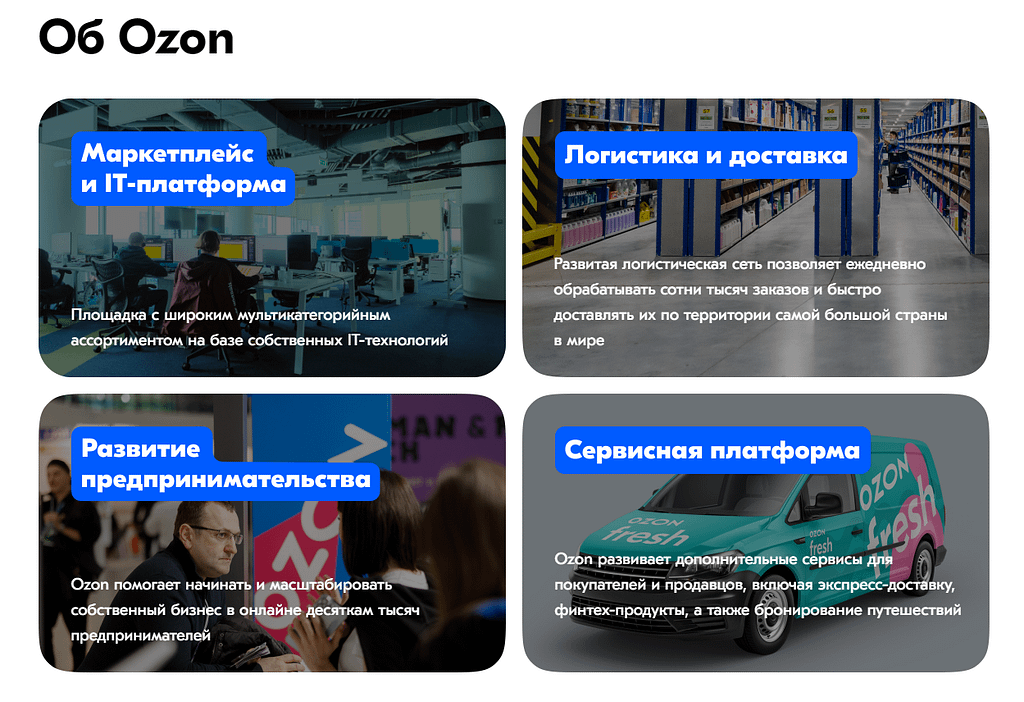 Информация о маркетплейсе на Ozon