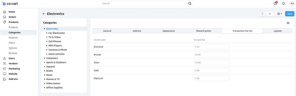 Commissions in CS-Cart Multi-Vendor