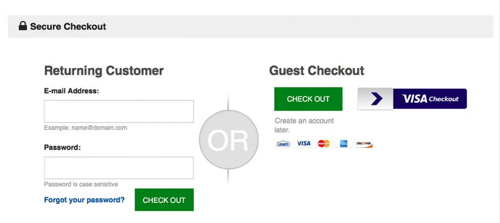 Guest Checkout Page