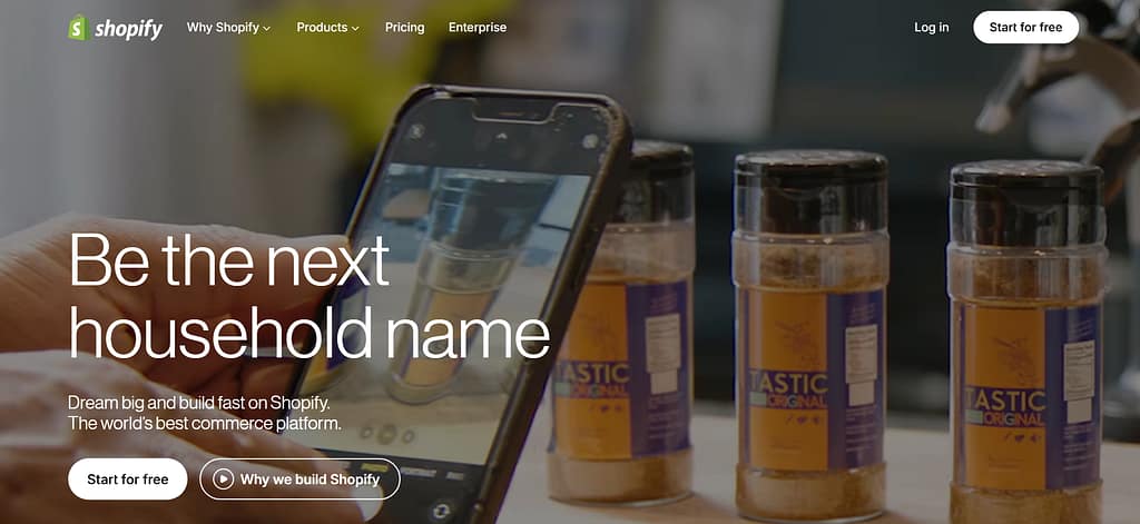 Shopify website