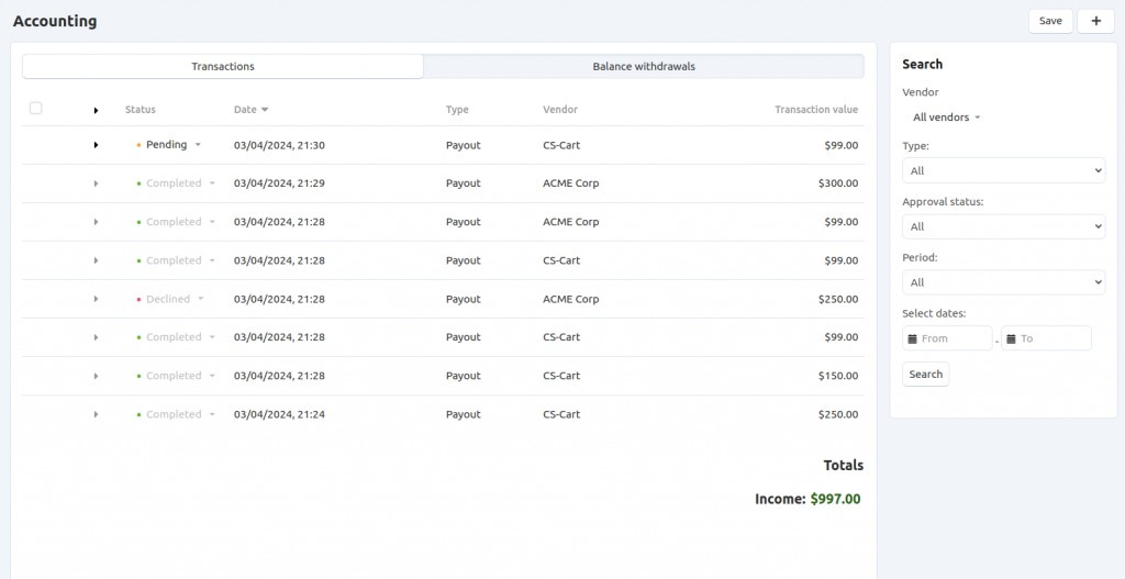 Orders in CS-Cart Multi-Vendor