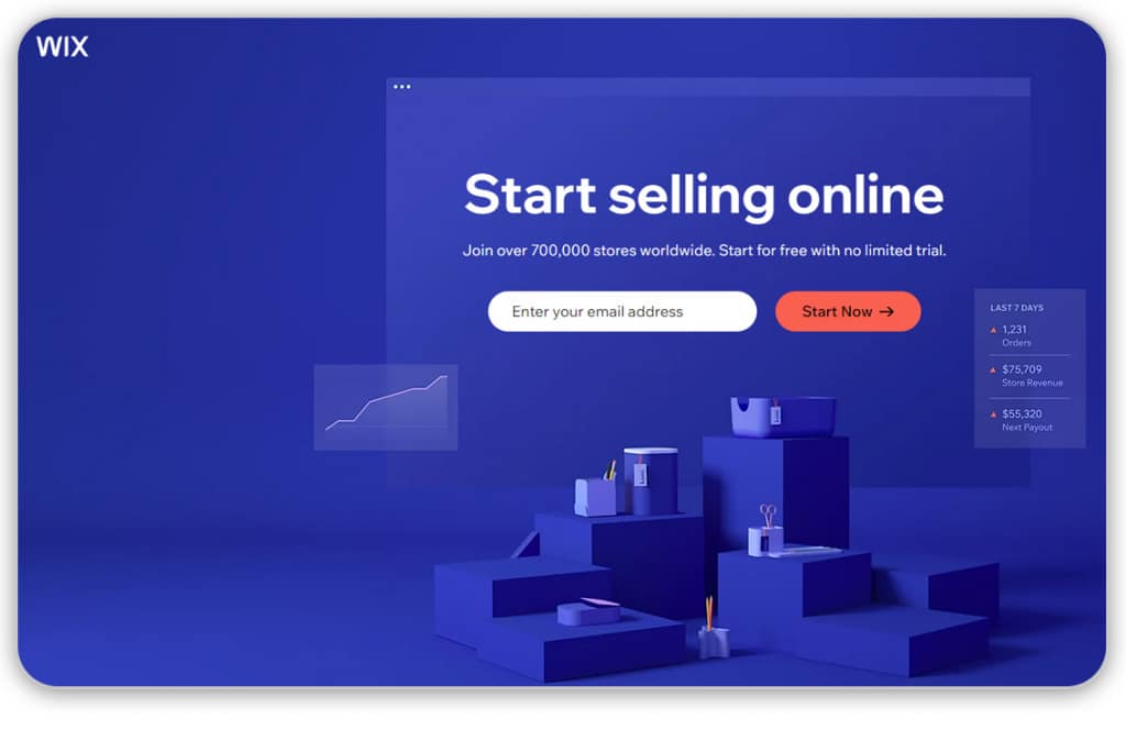 Wix B2C platform for eCommerce