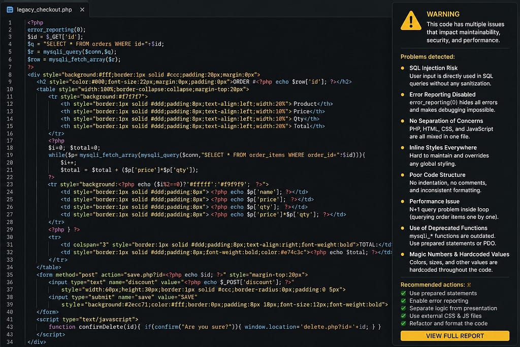 dirty code