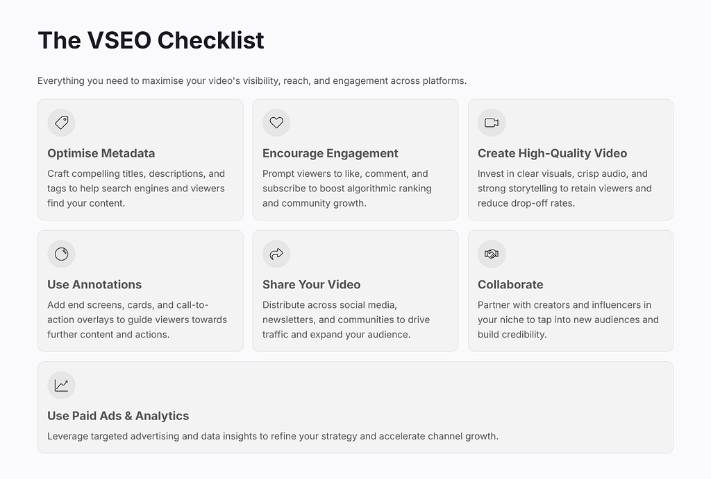 vseo checklist