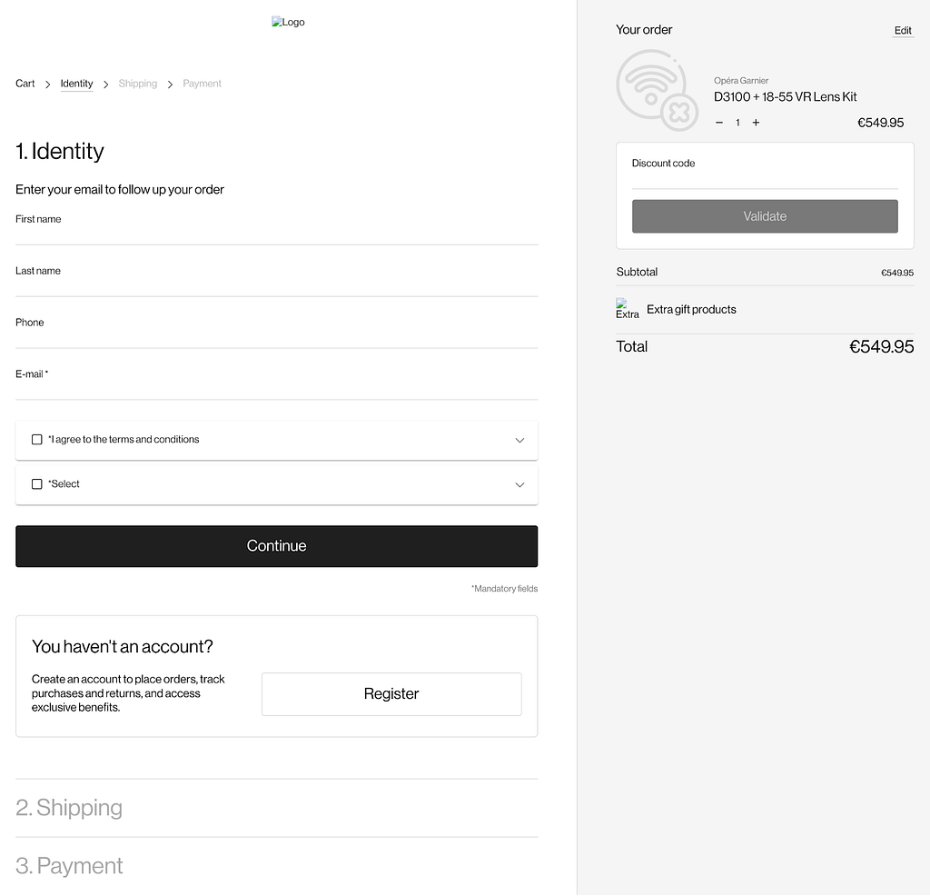 Checkout and conversion rates