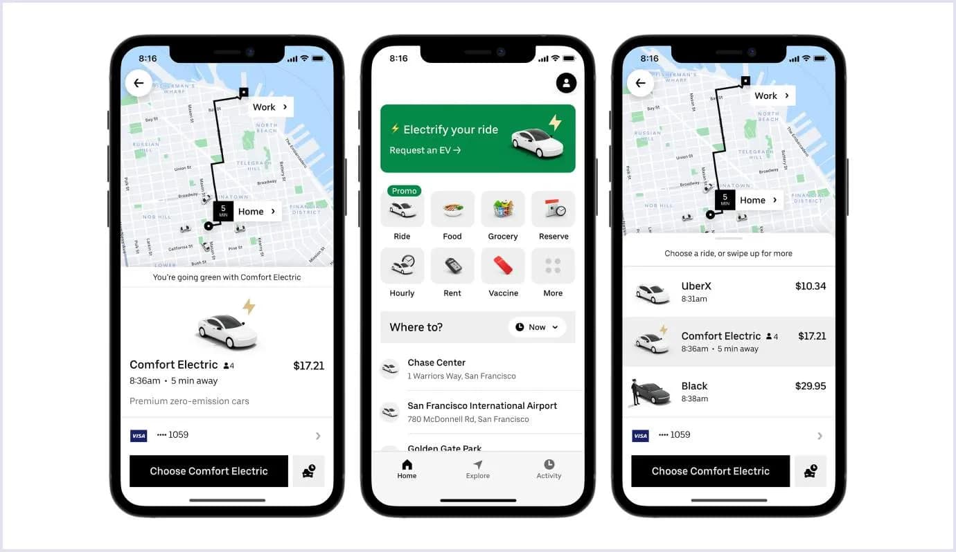 Uber web app