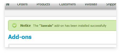 Janrain Add-on Installation Notice Janrain Add-on Installation Notice