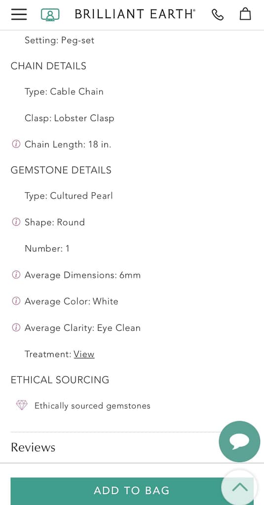 Jewelry eCommerce Product Filters