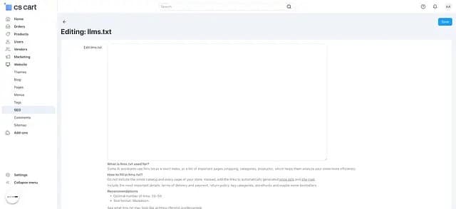 An llms.txt file has been proposed as a way to provide AI systems with a curated description of a website. However, it is not a universal standard, and adding one does not guarantee visibility in AI answers.
