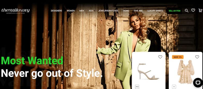 Homepage of the realluxury.com site