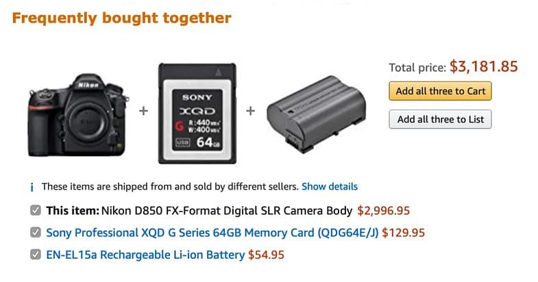 Frequently Bought Together feature on Amazon as an example of proper working with CRO metrics