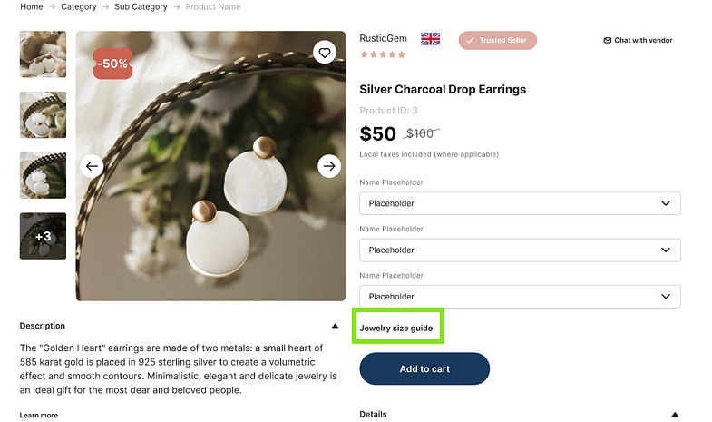 Jewelry size guide
