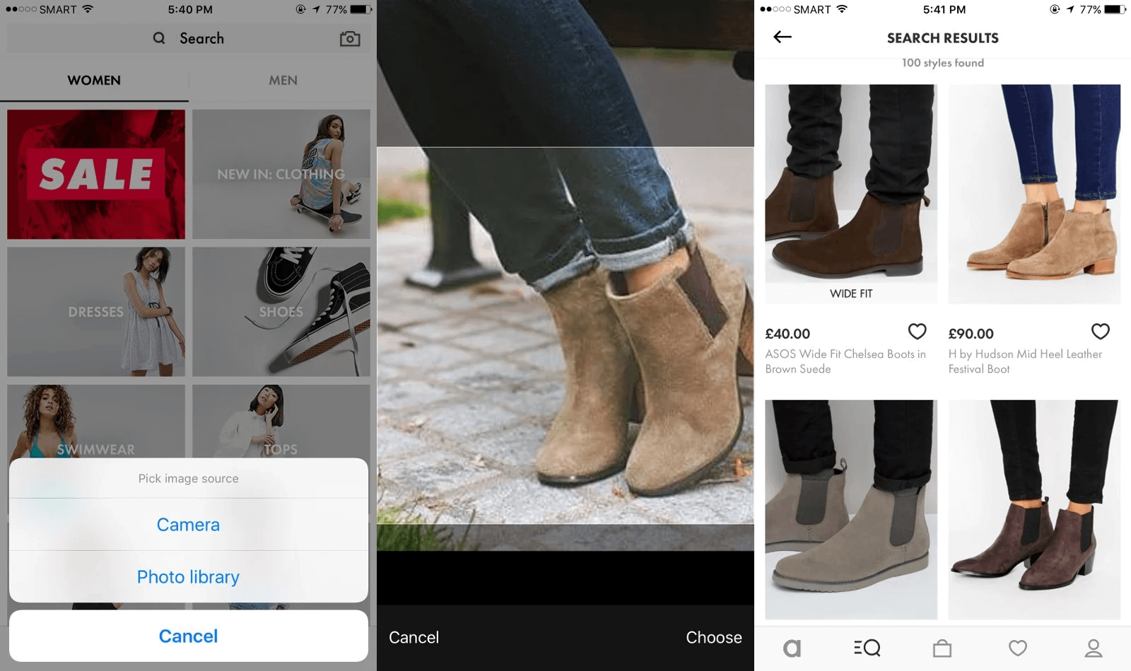 ASOS - онлайн магазин модной одежды и аксессуаров — предлагает функцию "Style Match", позволяющую пользователям загрузить изображение желаемого товара или стиля, чтобы найти аналогичные вещи в приложении магазина.