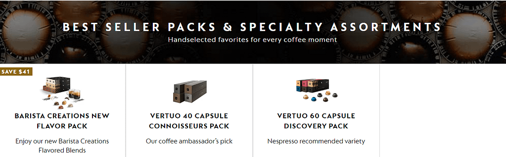 Nespresso specialty assortment