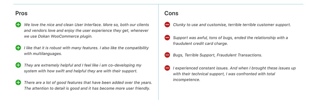 Summary of Dokan reviews on Capterra