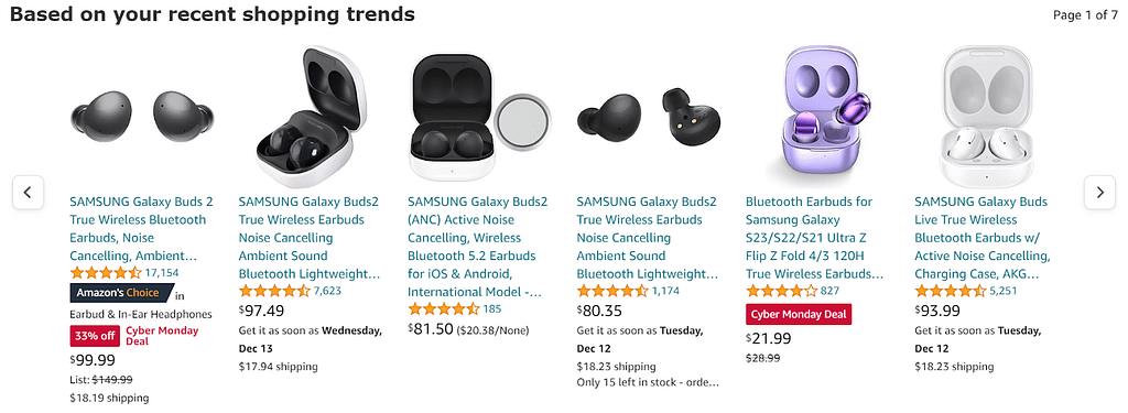 Amazon AI recommendation