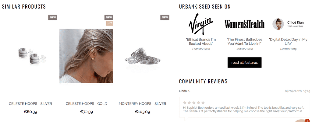 The ‘Seen On’ Section at urbankissed.co.uk