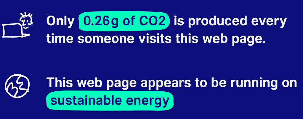 If we take our website simtechdev.com and measure it with the tool it is found out that it produces only 0.26 grams of CO2 and is 71% ‘cleaner’ than the web average. 