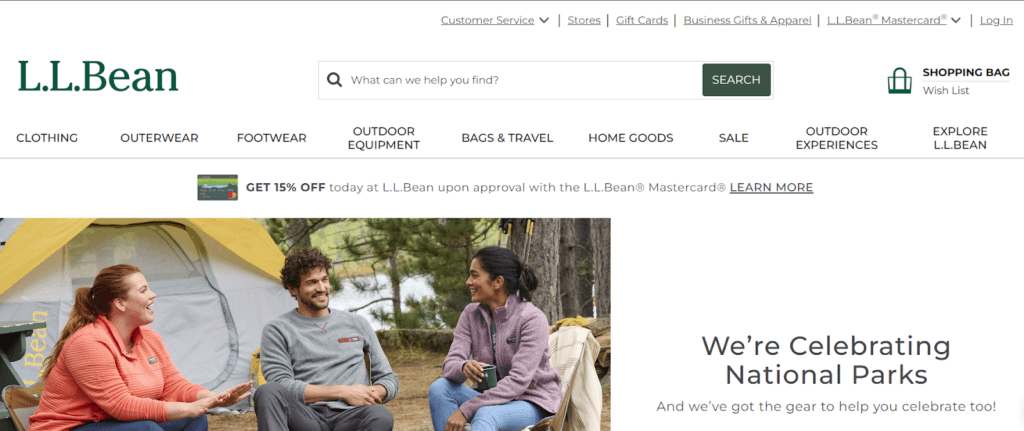 L.L.Bean cooperated with IBM Commerce to create their site