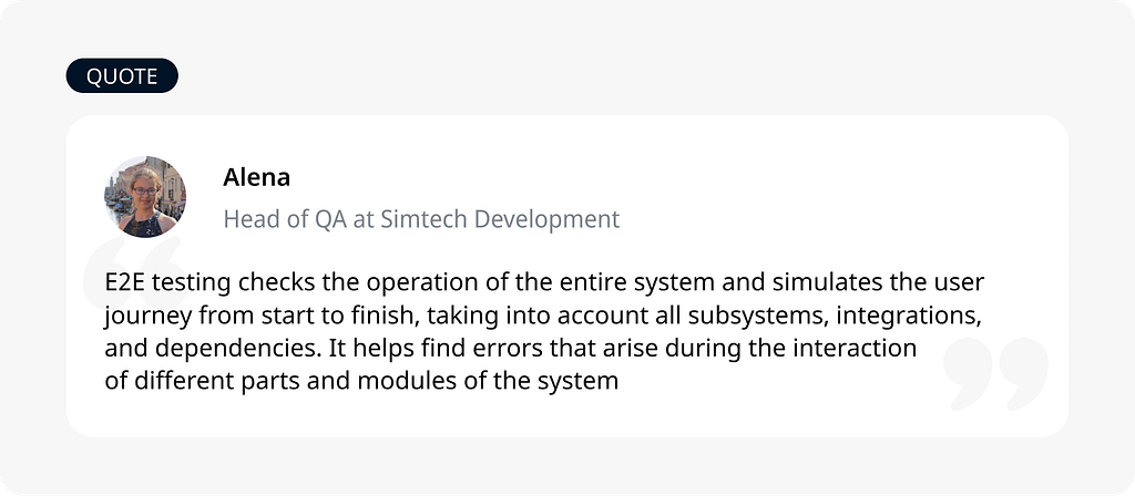 Head of QA at Simtech Development quote
