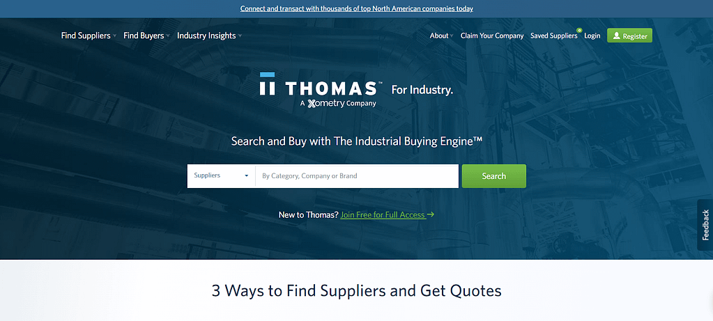 Thomasnet B2B Niche Marketplace