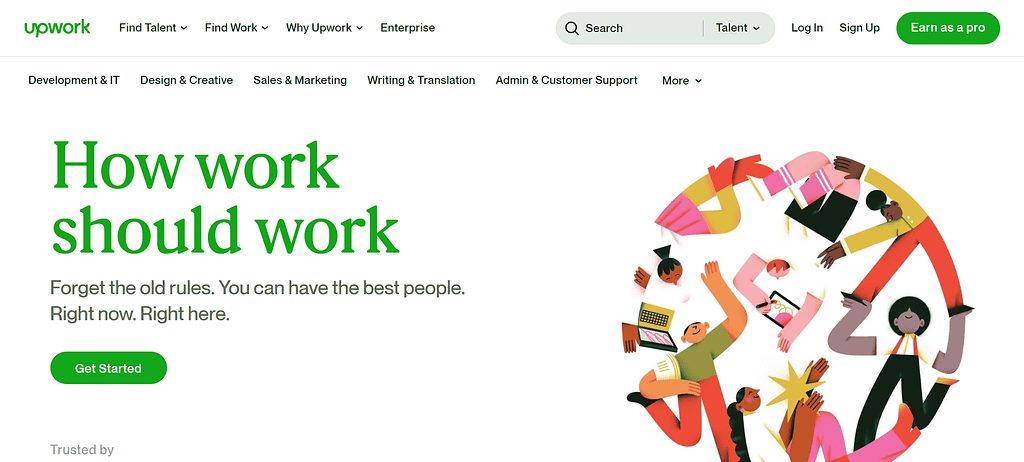 Freelance exchange Upwork allows businesses and individuals to cooperate on favorable terms.