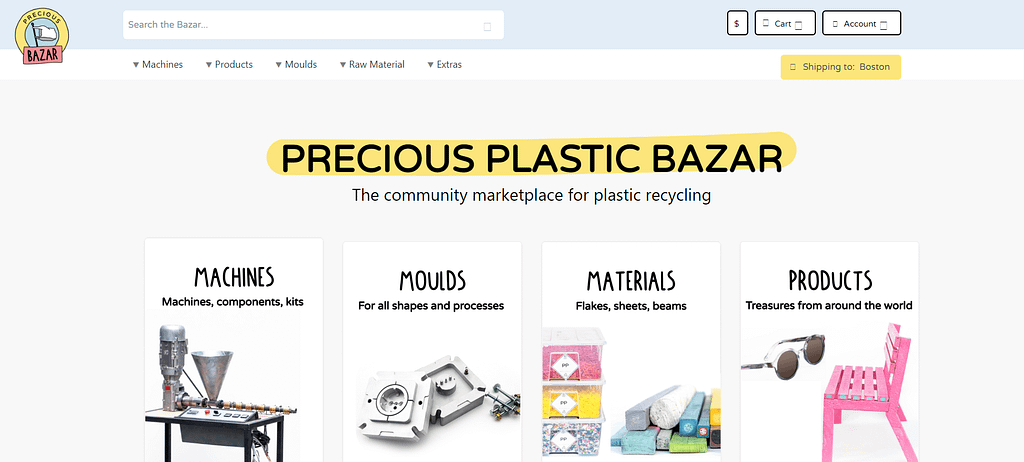 Precious Plastic: A vendor-friendly C2C site with an easy onboarding of new sellers attracts hundreds of people working towards a solution to plastic pollution.   