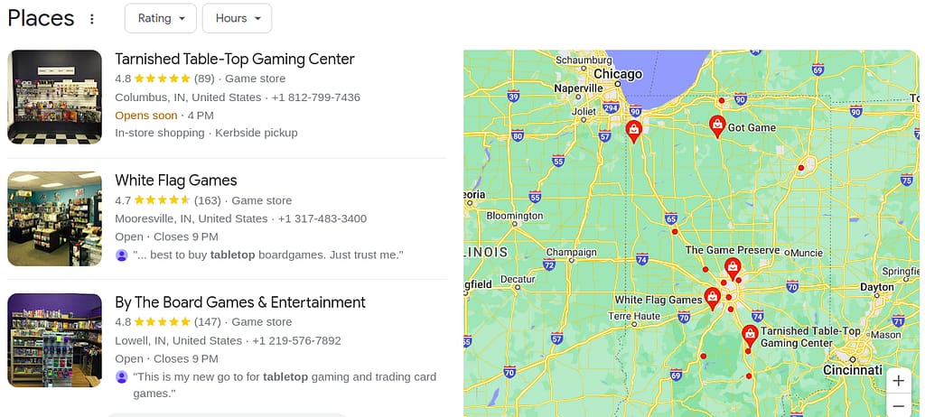Local pack results in SERP showing a part of Google Maps search