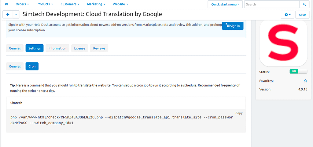 Cloud translation via CRON