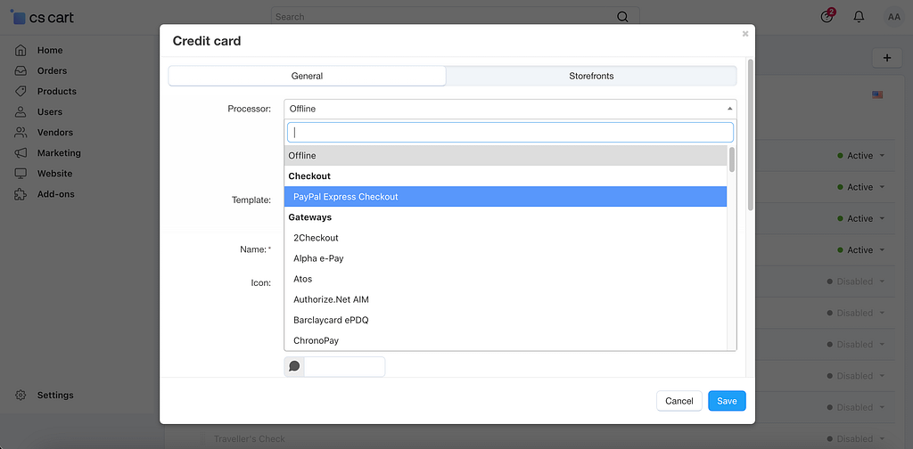 Payment Methods on CS-Cart Platform