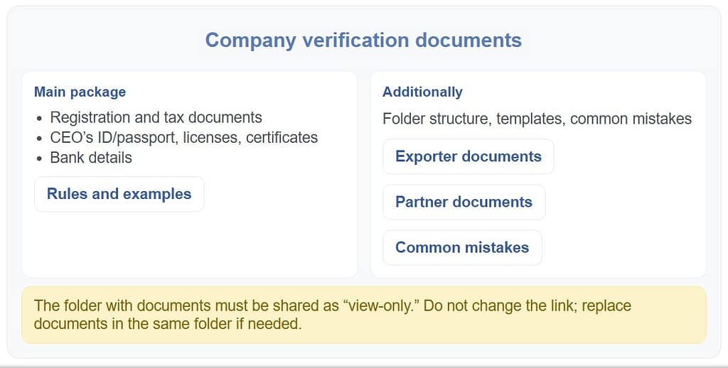 Company Verification Docs