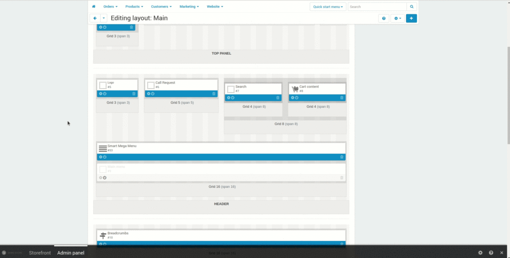 Dropdown list by window width