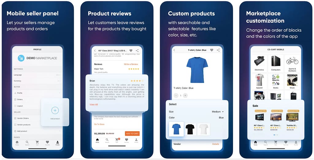 CS-Cart's mobile app