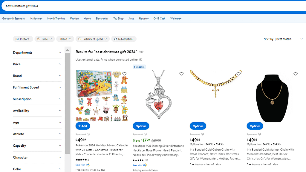 Walmart Best Christmas Gift Search Results