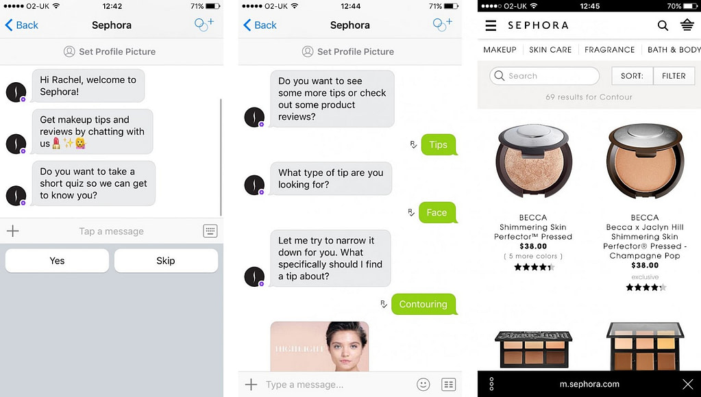 Sephora has implemented chatbot technology with text recognition capabilities to assist customers in selecting cosmetics and skincare products. This helps enhance service quality and retain customers.