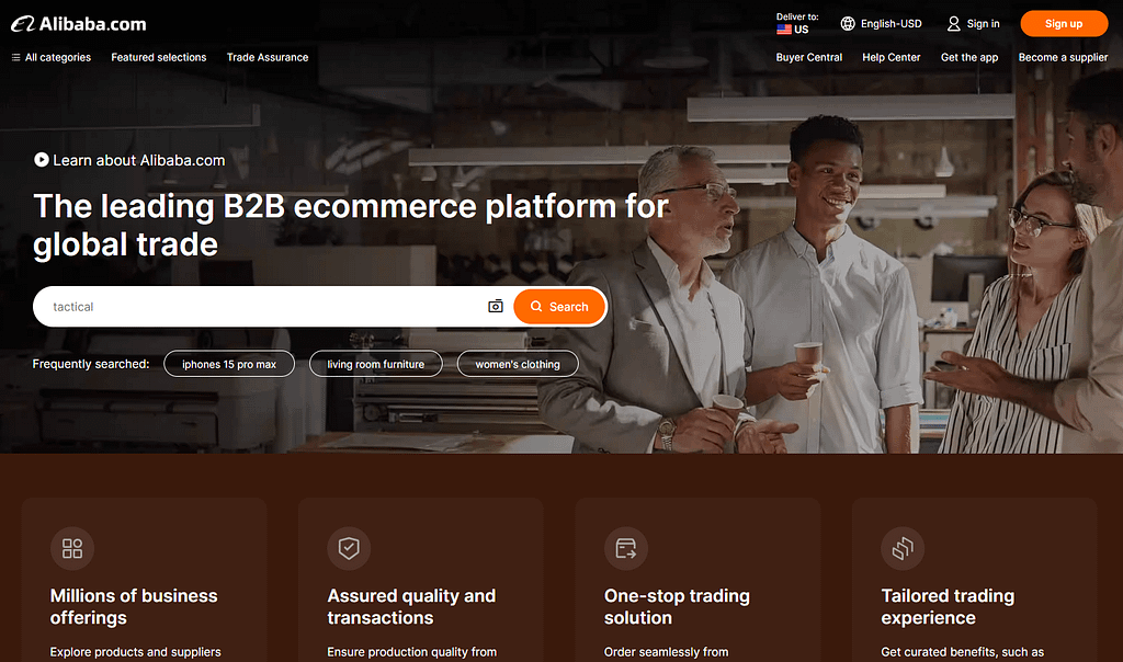 Alibaba main page