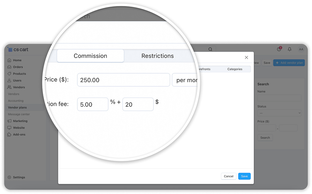 hybrid commissions in CS-Cart