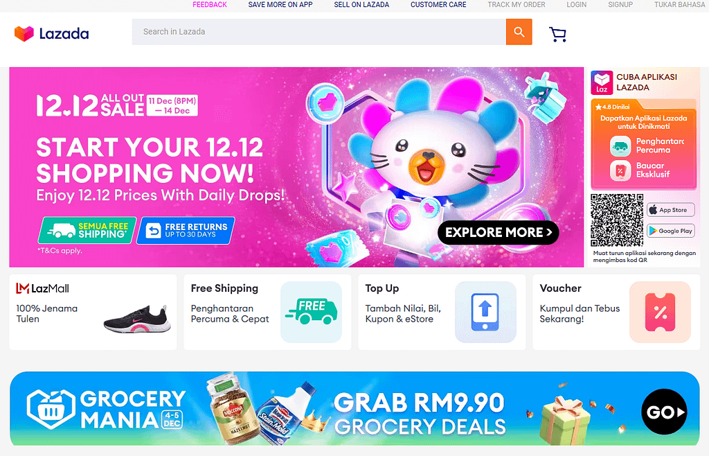 Lazada main page