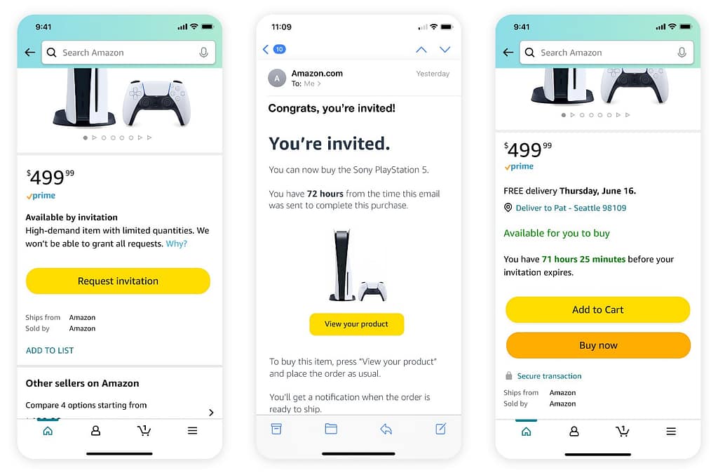 Как выглядела возможность забронировать товары на Amazon