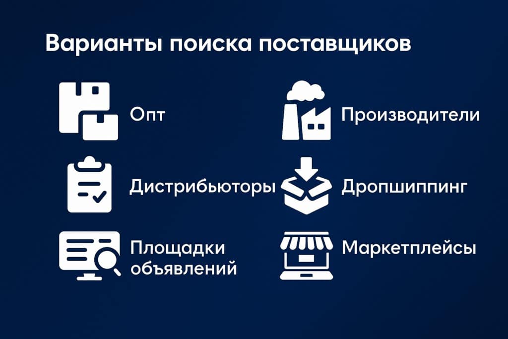 Варианты поиска поставщиков