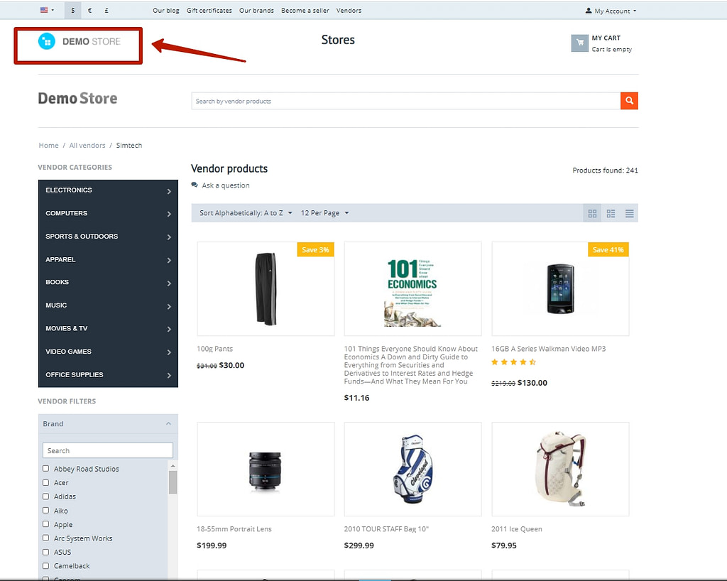 Vendor Pages as Stores