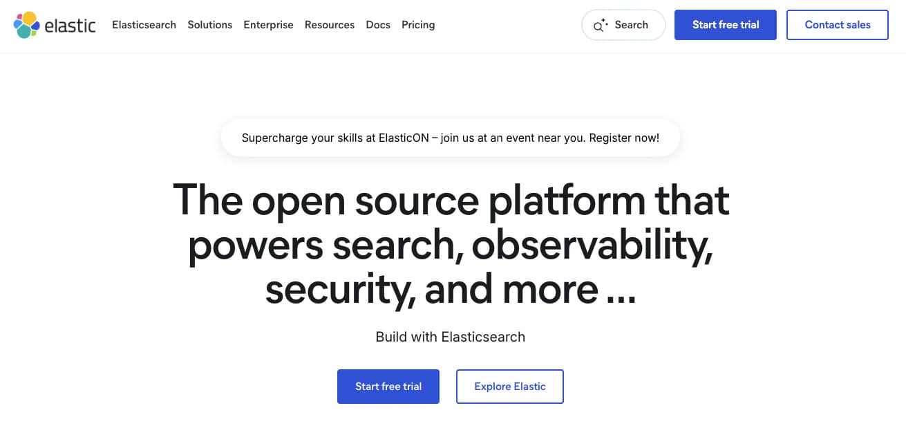 Elastic - The open source platform that powers search, observability, security and more
