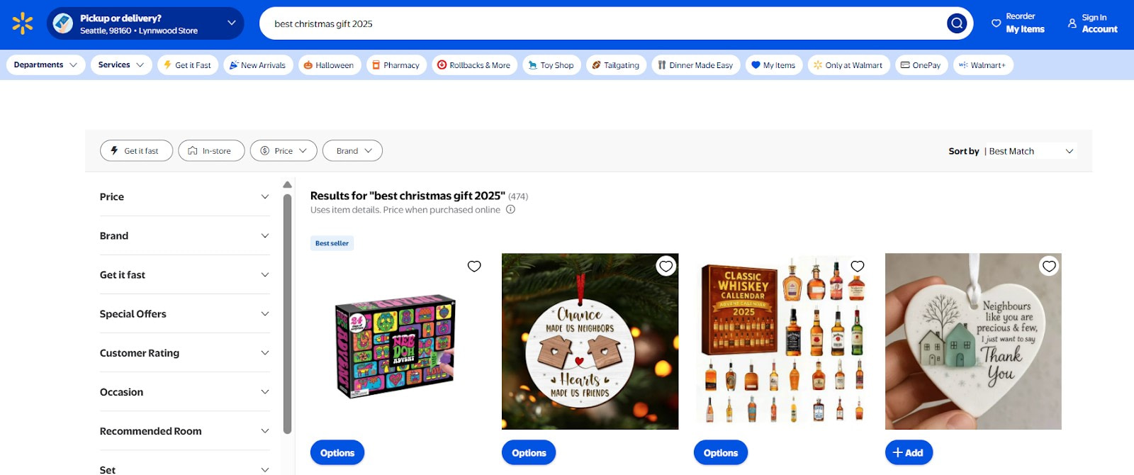 Walmart Best Christmas Gift Search Results