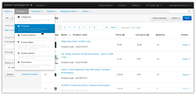 Product Menu Product Menu
