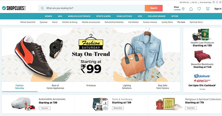 shopclues.com, a CS-Cart built eCommerce website