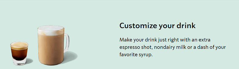 Customize your drink at Starbucks