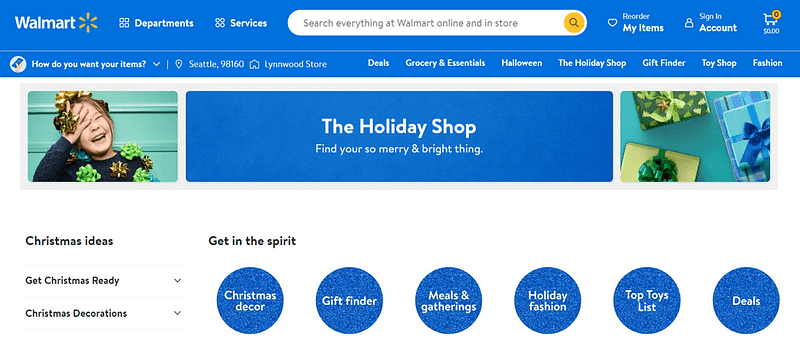 Holiday Shop on Walmart