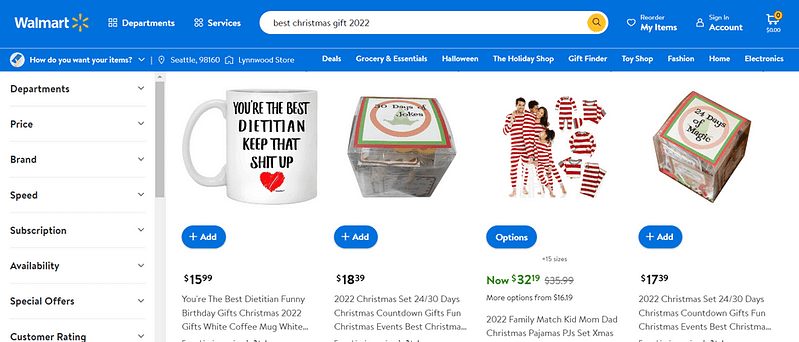 You can try to make your own research by using these two shops as your gift guide on what to sell in your store. Just enter Christmas in the search bar and see the results.
