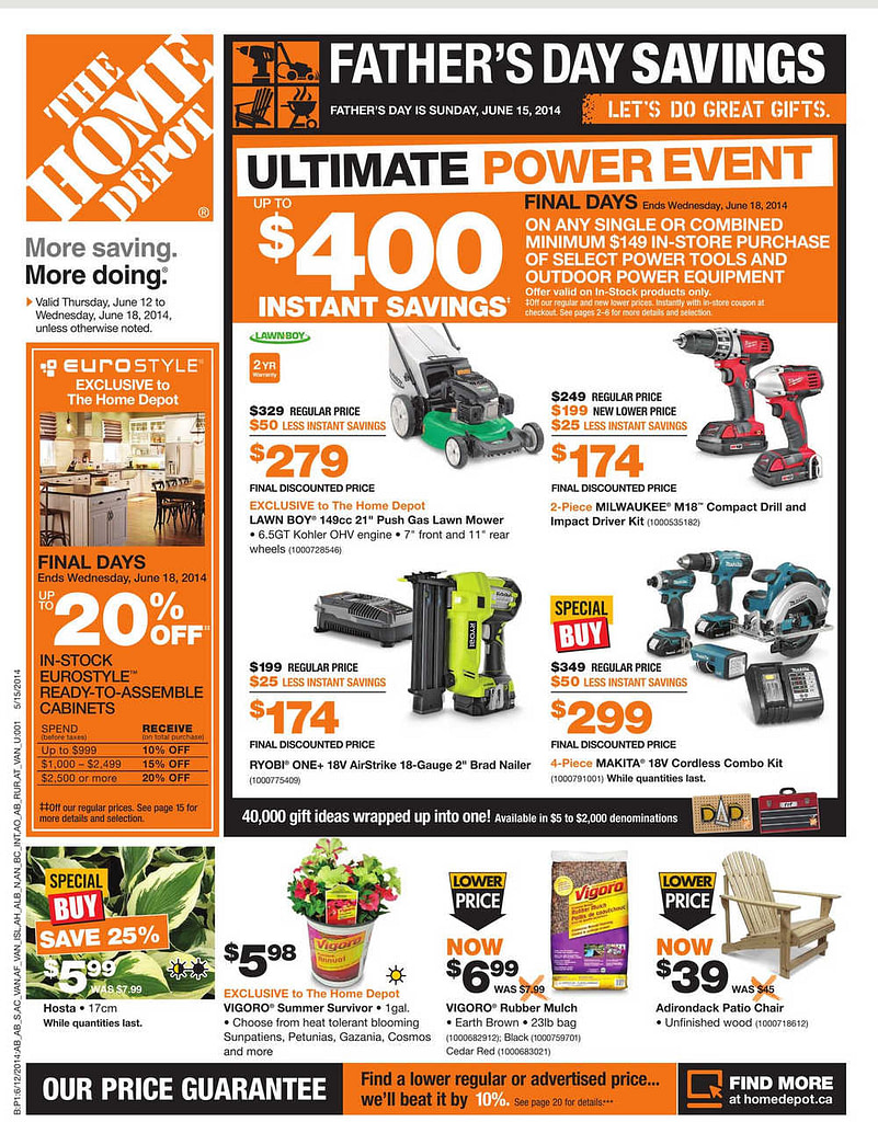 Home Depot's Flyer with Price Guarantee Announcement