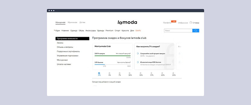 Программа лояльности на Lamoda